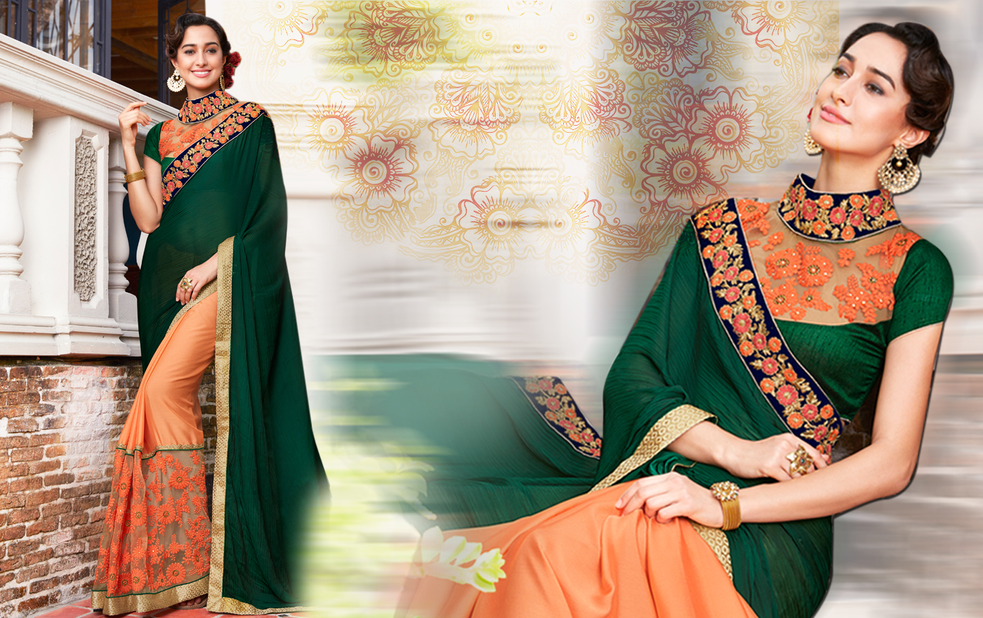 MANOHARI Women Chiffon Saree