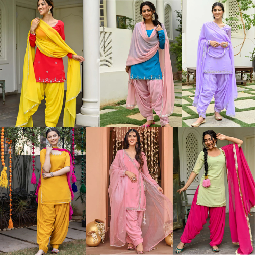 "Latest Patiala Suits 2025 featuring vibrant colors, intricate designs, and traditional elegance."