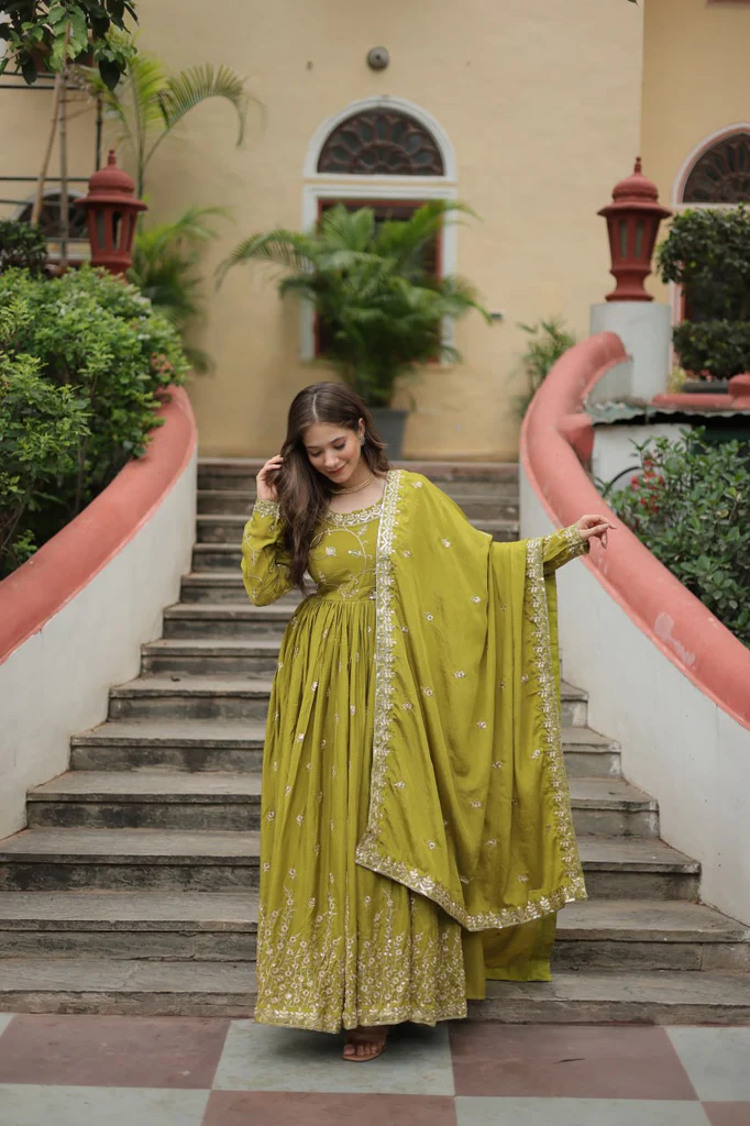 Elegant Parrot Green Designer Readymade Top-Sharara-Dupatta Set with Stunning Sequins Embroidery – Perfect for any special occasion