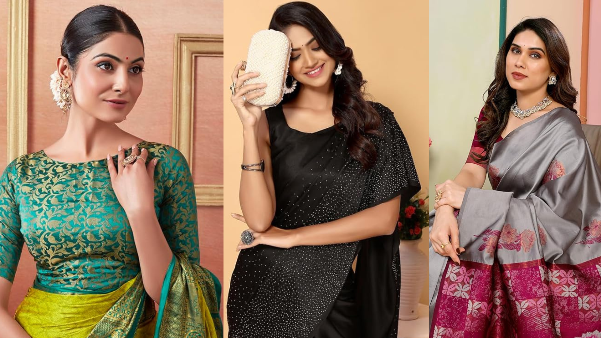 silk saree simple blouse designs