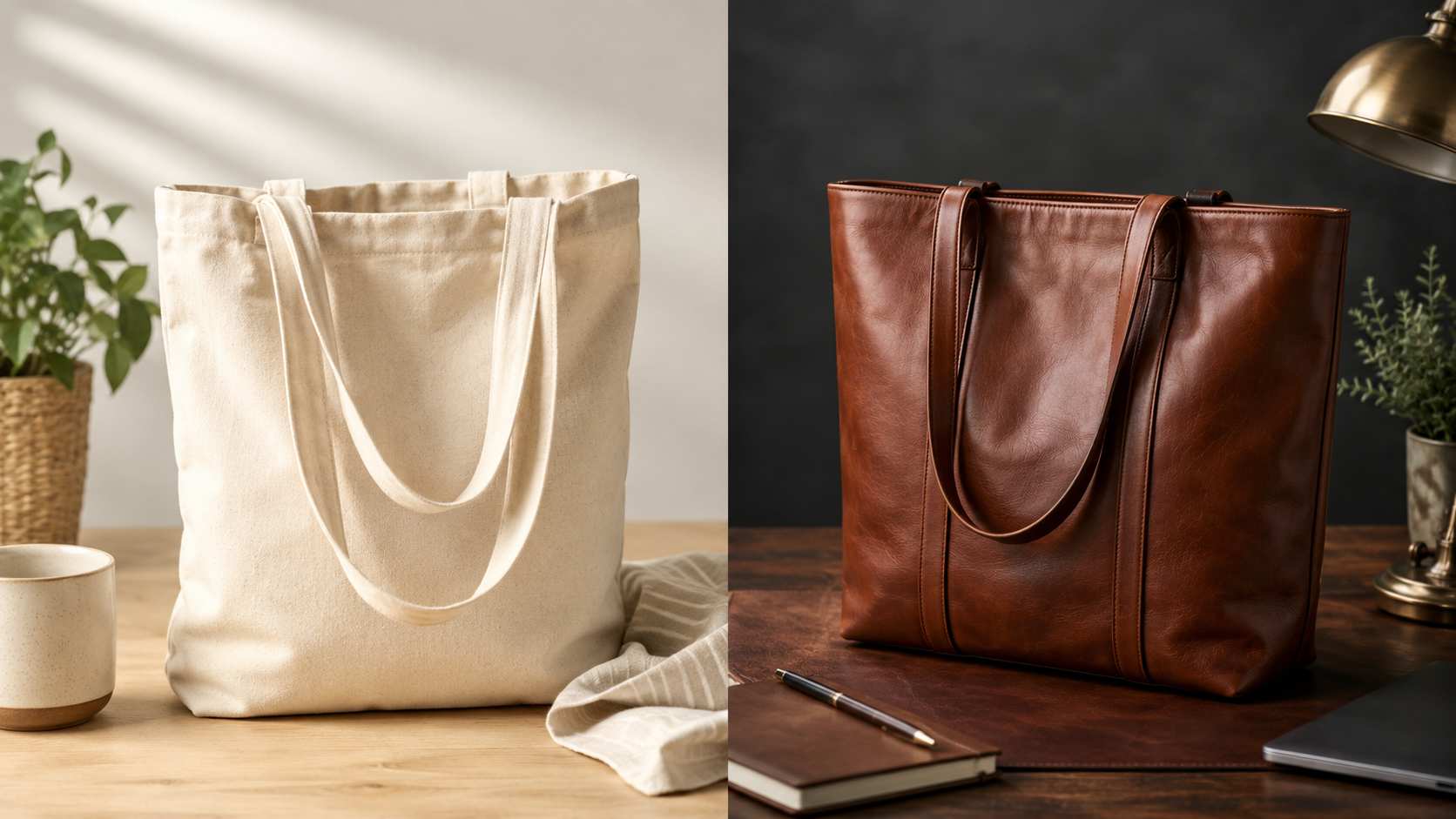 Canvas vs Leather Tote Bags